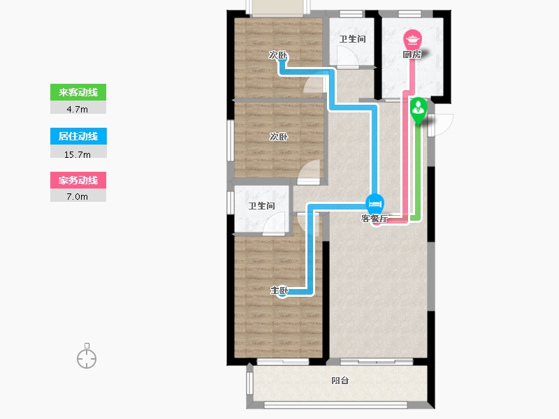 湖北省-武汉市-中建星光城-90.00-户型库-动静线