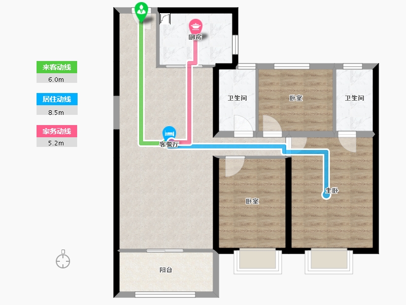 山西省-太原市-碧桂园玖玺台-96.00-户型库-动静线