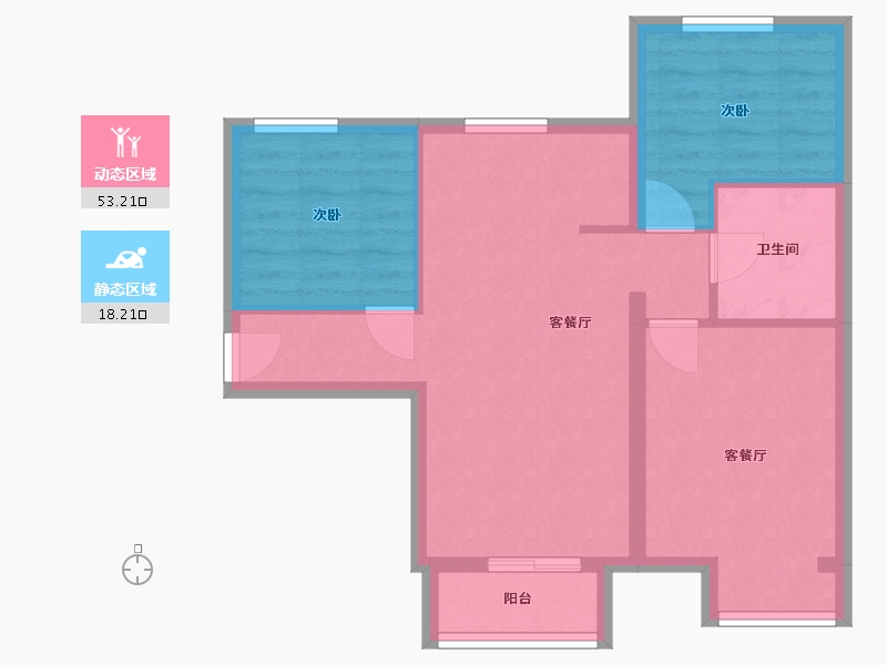 北京-北京市-世华泊郡-71.68-户型库-动静分区