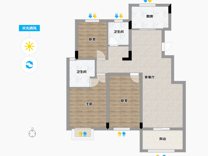 安徽省-滁州市-东骏华府-90.00-户型库-采光通风