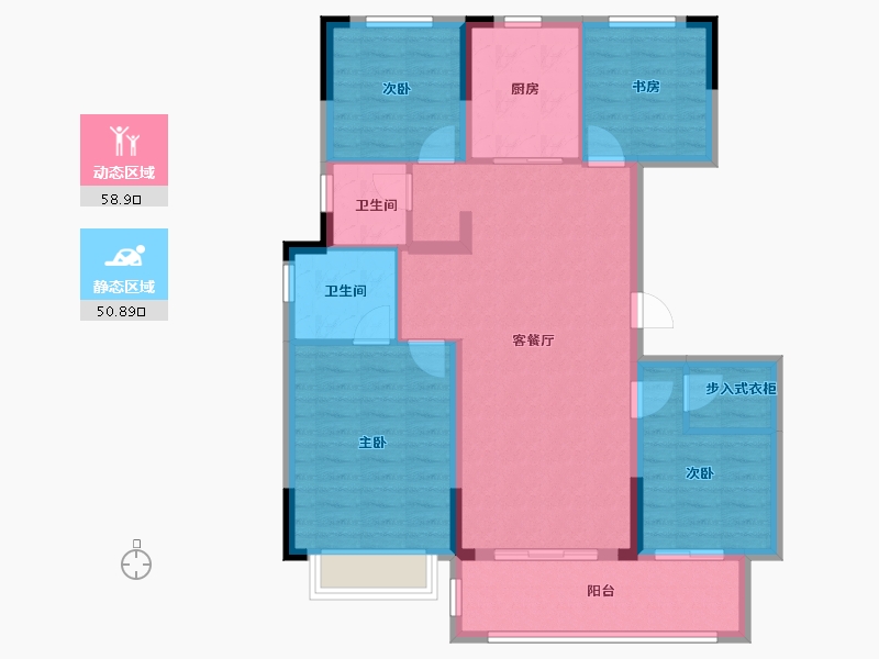 浙江省-宁波市-保利湖光印-105.00-户型库-动静分区