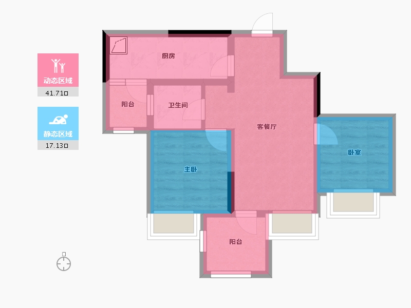 重庆-重庆市-旭辉江山青林半-54.00-户型库-动静分区