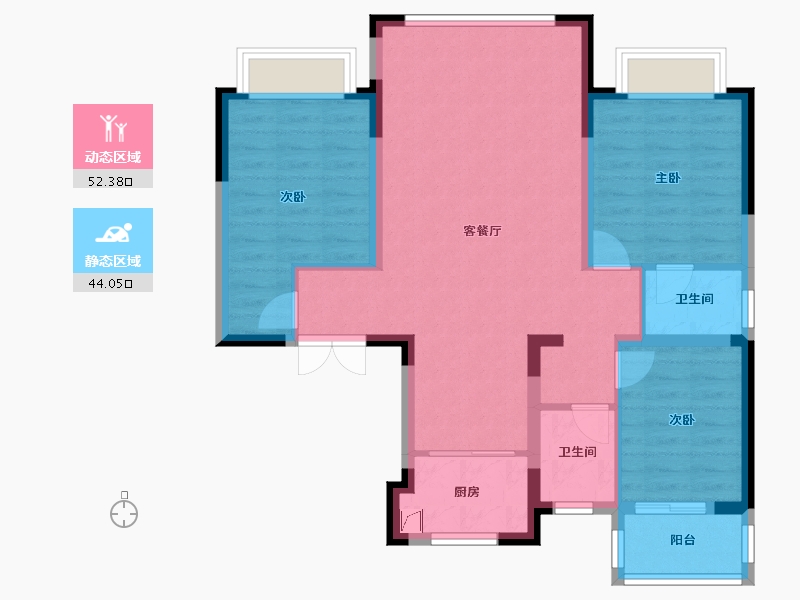 甘肃省-嘉峪关市-南湖国际-96.00-户型库-动静分区