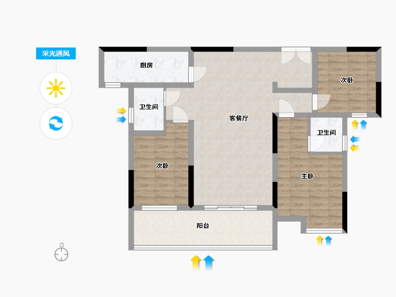 四川省-巴中市-半山逸城2期-105.00-户型库-采光通风