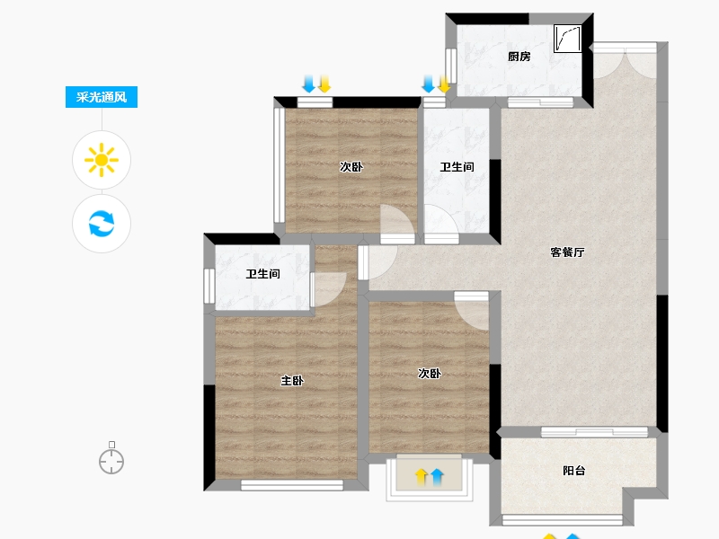 四川省-巴中市-半山逸城2期-92.00-户型库-采光通风