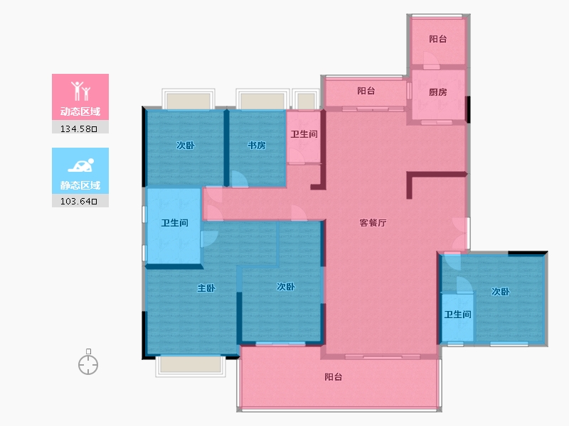 湖南省-株洲市-碧桂园玖玺台-220.00-户型库-动静分区