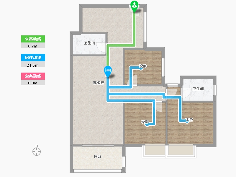 重庆-重庆市-和谐苑-86.00-户型库-动静线