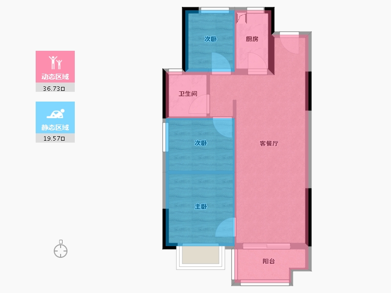 福建省-福州市-禹洲融信·CONE玺湾-59.00-户型库-动静分区