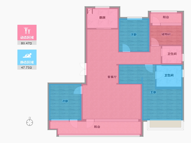 山东省-济南市-国际社区-132.00-户型库-动静分区