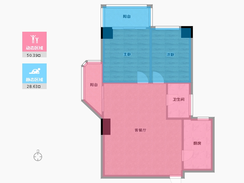 广东省-广州市-祥龙花园-80.00-户型库-动静分区