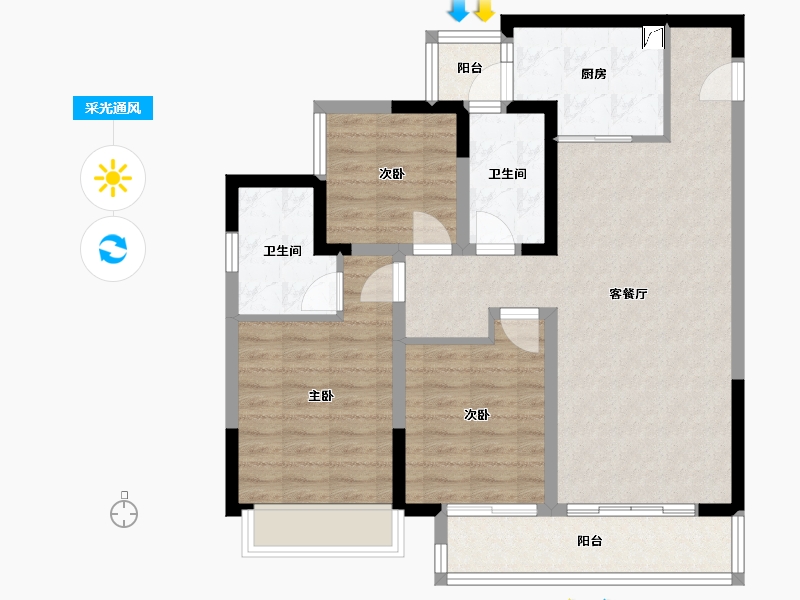 四川省-成都市-中绿-92.00-户型库-采光通风