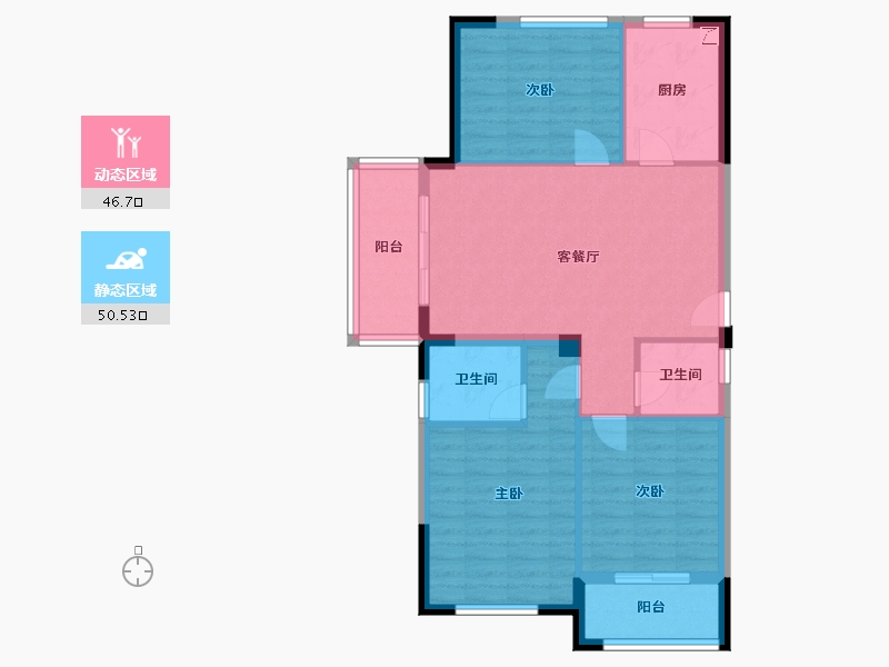 浙江省-丽水市-九里花苑-103.70-户型库-动静分区