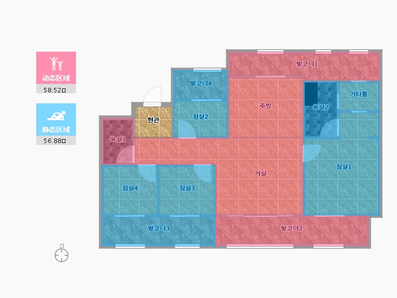 경기도-오산시-오산시티자이1차1단지-108.64-户型库-动静分区