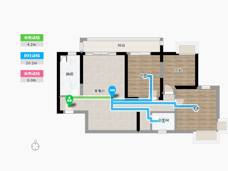 江苏省-镇江市-阳光花园(中电大道)-75.00-户型库-动静线