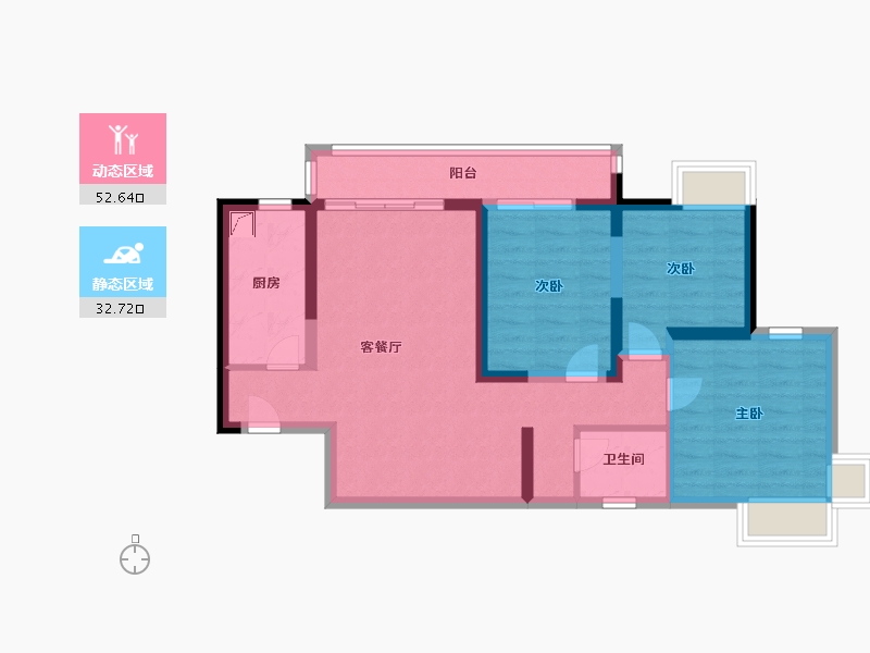 江苏省-镇江市-阳光花园(中电大道)-75.00-户型库-动静分区