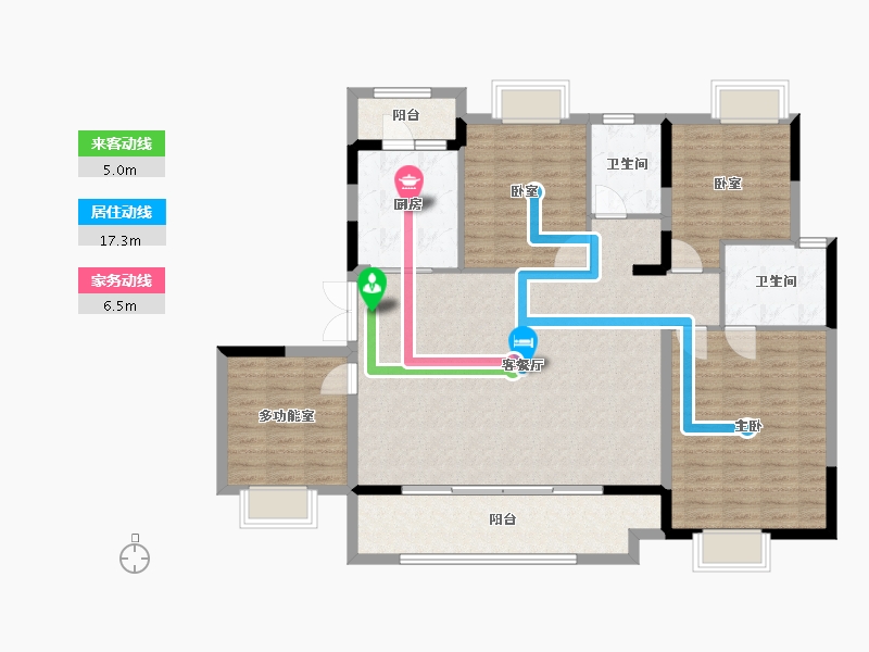 贵州省-贵阳市-美的国宾府-130.00-户型库-动静线