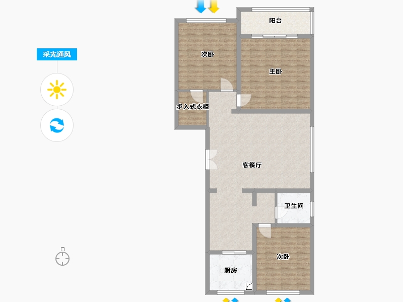 山东省-德州市-通泰·景华苑-113.00-户型库-采光通风