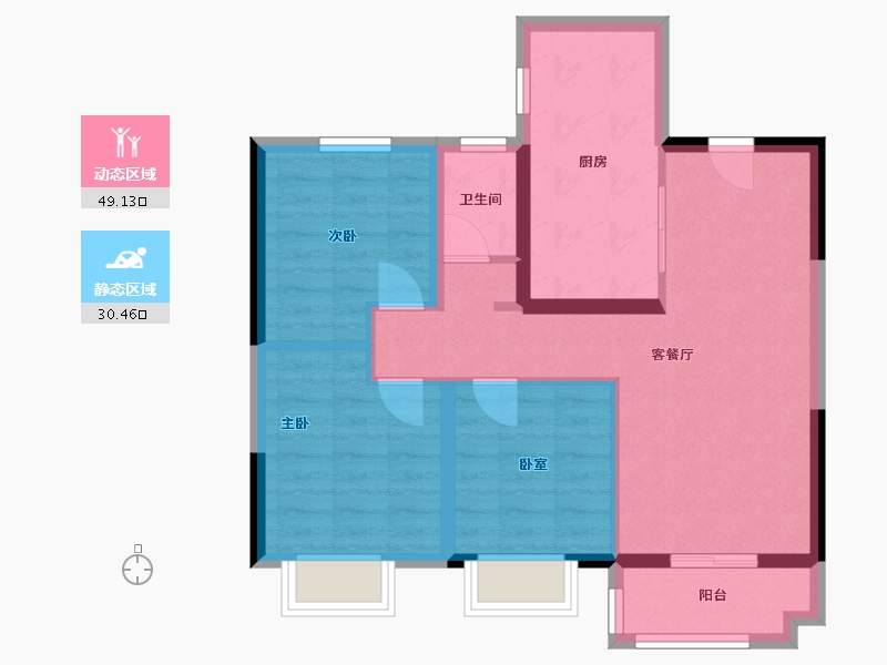 湖北省-武汉市-联投光谷瑞园-102.00-户型库-动静分区