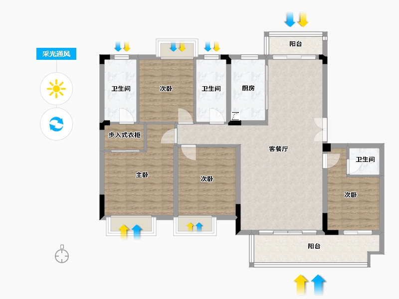 江西省-赣州市-瀚江府-142.00-户型库-采光通风