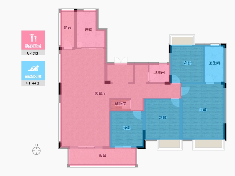 江西省-赣州市-瀚江府-150.00-户型库-动静分区