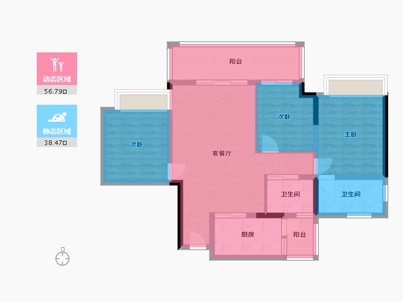 四川省-南充市-滨江学府-106.00-户型库-动静分区