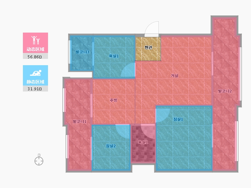 경기도-의왕시-대원칸타빌1단지-84.38-户型库-动静分区