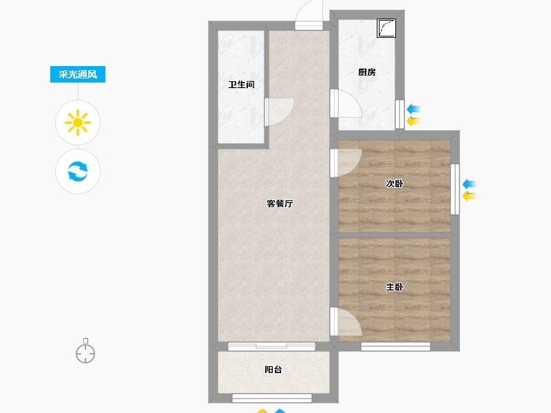 北京-北京市-小屯路15号-50.00-户型库-采光通风