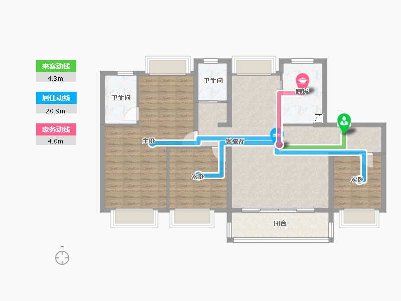 浙江省-杭州市-保利·潮起云上府-110.00-户型库-动静线