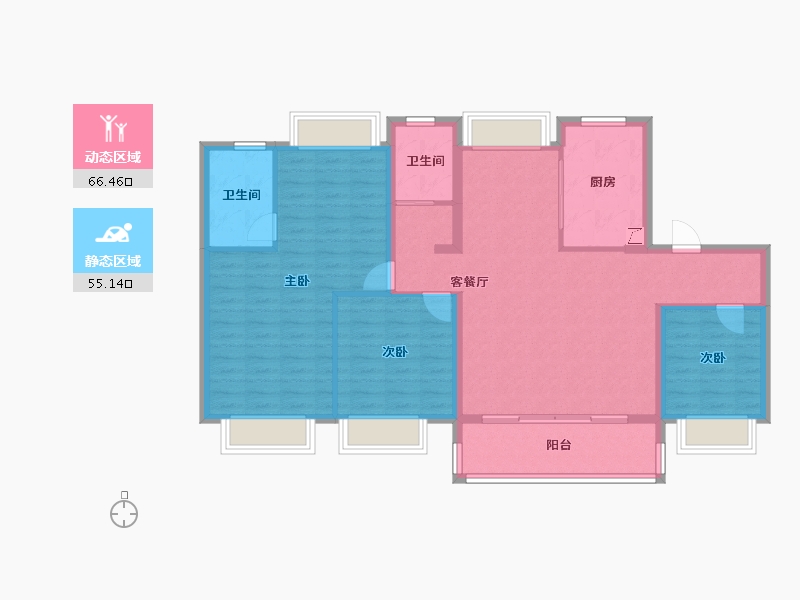 浙江省-杭州市-保利·潮起云上府-110.00-户型库-动静分区