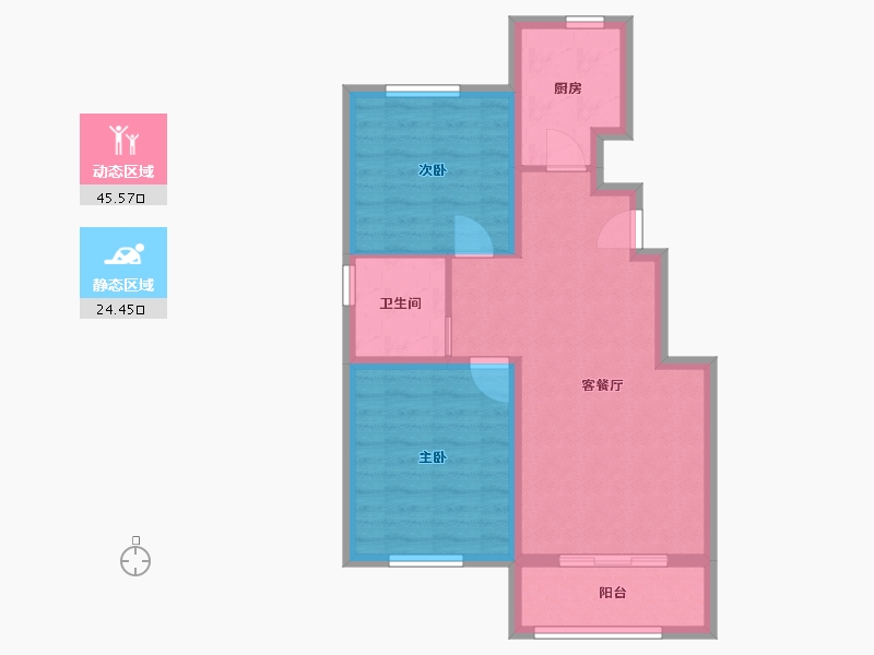 天津-天津市-拾光园-70.64-户型库-动静分区