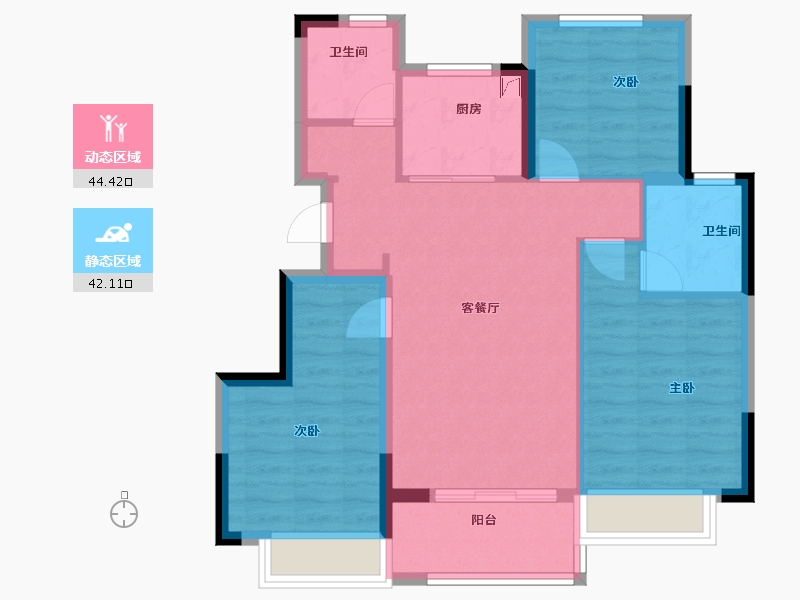 浙江省-金华市-中央园著-77.00-户型库-动静分区