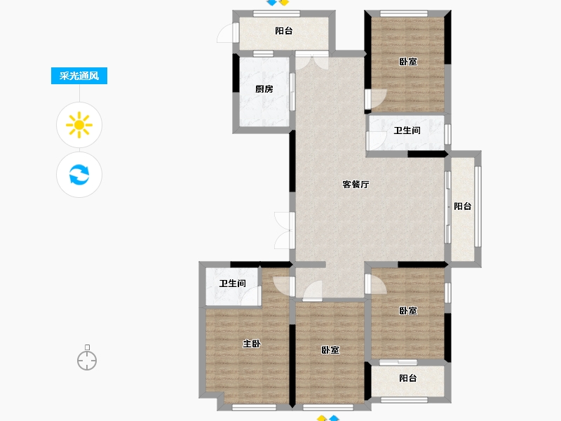 广西壮族自治区-梧州市-欣建大悦城-120.00-户型库-采光通风