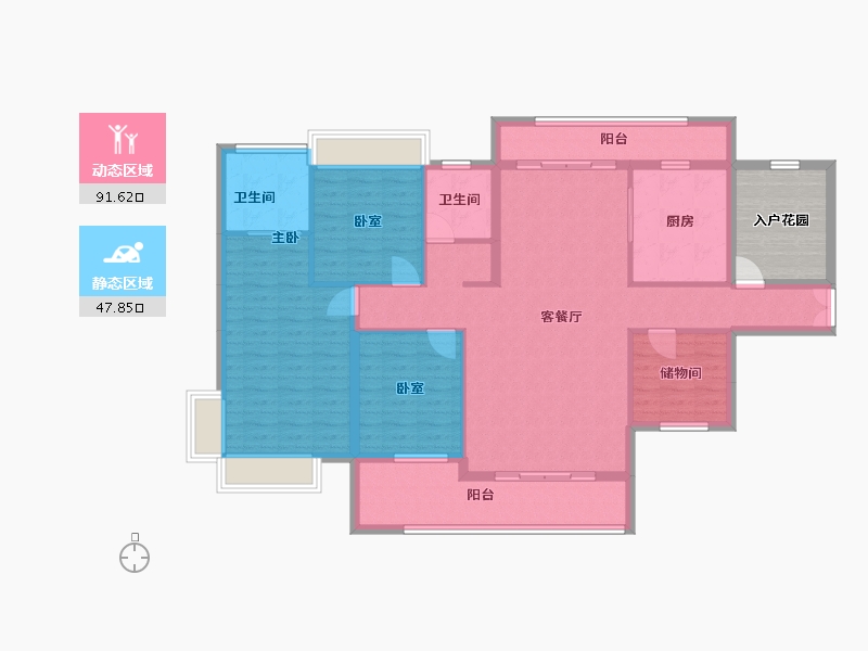 湖南省-郴州市-1号公馆-140.00-户型库-动静分区