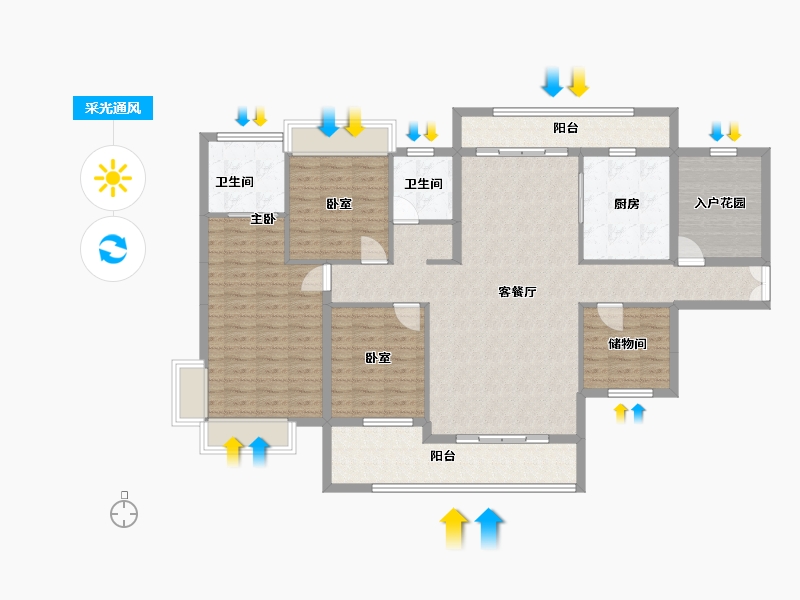 湖南省-郴州市-1号公馆-140.00-户型库-采光通风