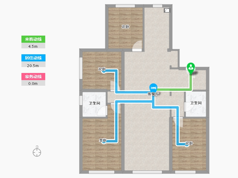 内蒙古自治区-呼和浩特市-万锦云锦-108.00-户型库-动静线