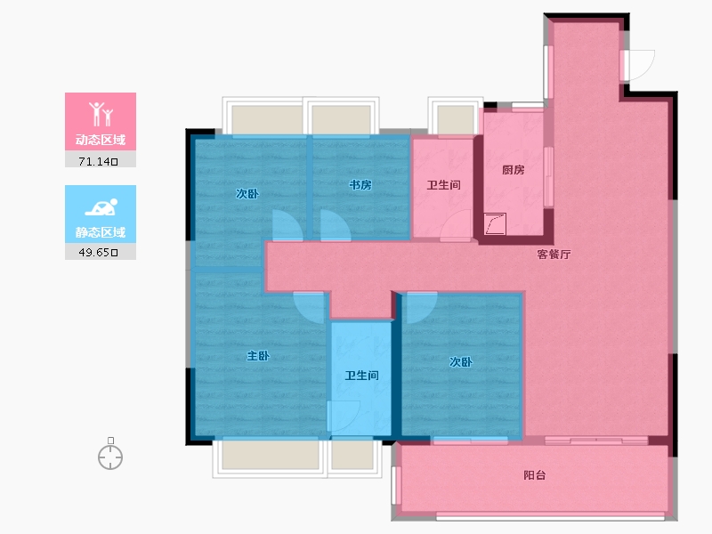 福建省-福州市-绿城柳岸晓风-109.00-户型库-动静分区