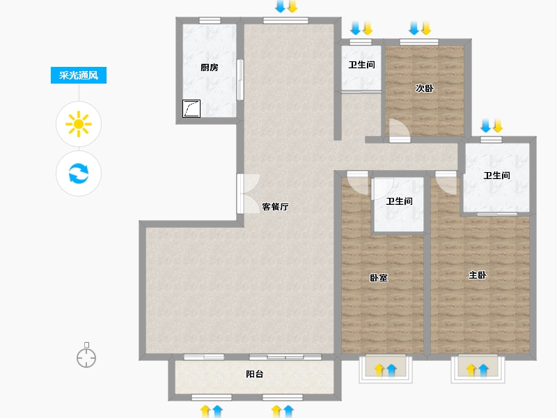 河北省-唐山市-璟筑-170.00-户型库-采光通风