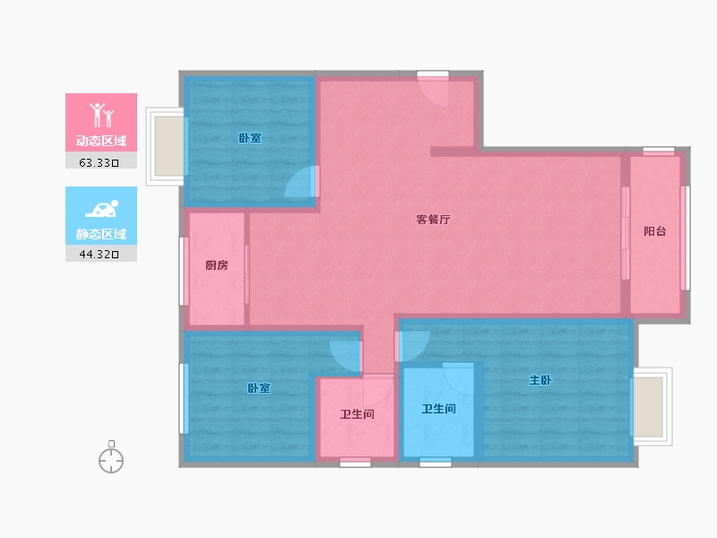 陕西省-宝鸡市-轩苑盛世-95.00-户型库-动静分区