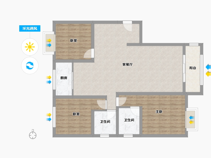 陕西省-宝鸡市-轩苑盛世-95.00-户型库-采光通风