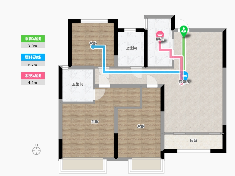 河南省-驻马店市-置地清苑-89.00-户型库-动静线