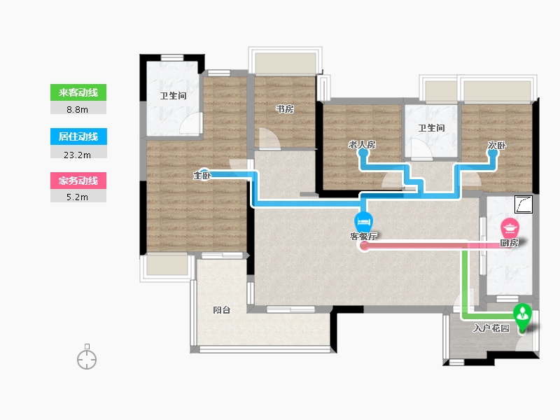 广东省-佛山市-保利和悦滨江-110.00-户型库-动静线