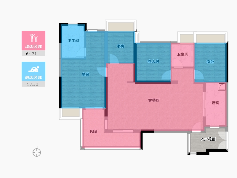 广东省-佛山市-保利和悦滨江-110.00-户型库-动静分区