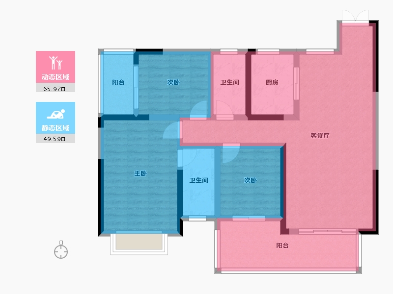 湖南省-邵阳市-壹号名邸-128.63-户型库-动静分区