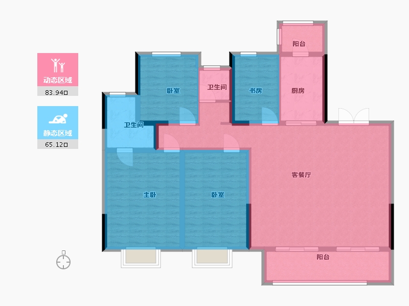 河南省-洛阳市-建业·定鼎府二期-135.00-户型库-动静分区