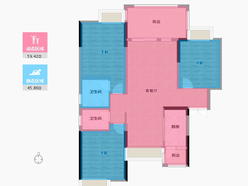 四川省-绵阳市-兴发孔雀公园-99.00-户型库-动静分区