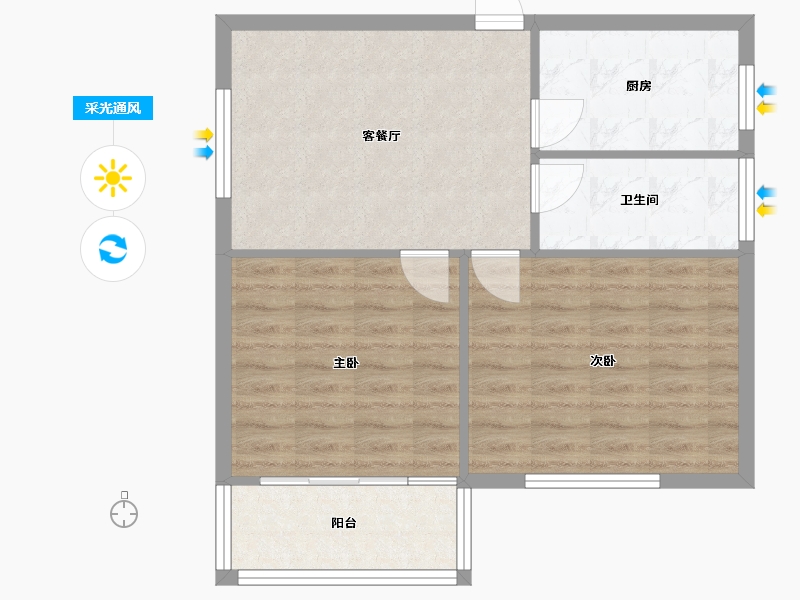 浙江省-杭州市-456-64.00-户型库-采光通风