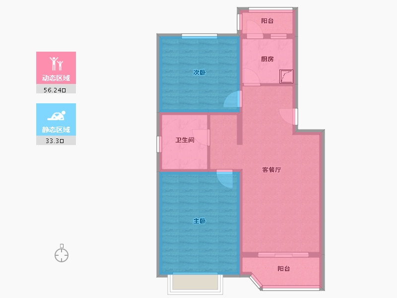 上海-上海市-韶嘉小区-74.00-户型库-动静分区