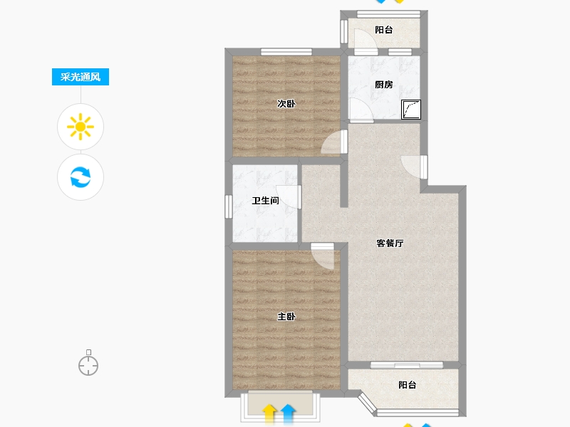 上海-上海市-韶嘉小区-74.00-户型库-采光通风