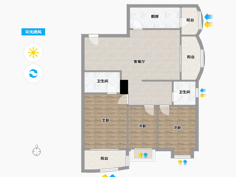 广东省-广州市-恒骏花园-0.00-户型库-采光通风