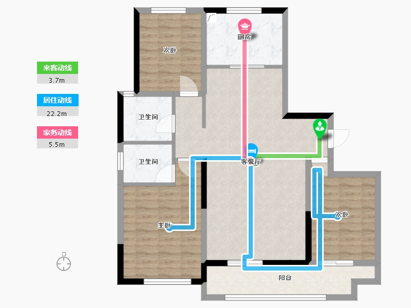 陕西省-榆林市-亚都御府-111.00-户型库-动静线